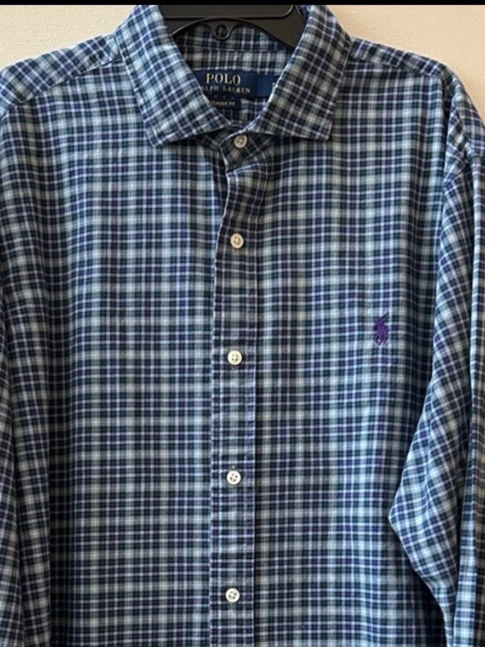 Polo by Ralph Lauren Men's Blue Plaid Shirt, size XL